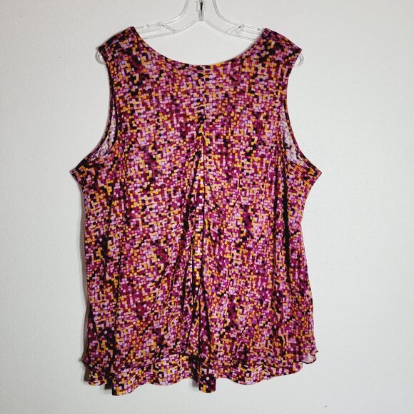 Catherines‎ Pink Top Plus Size 2X 22/24W Layered Sleeveless Pullover Stretch - Picture 2 of 5